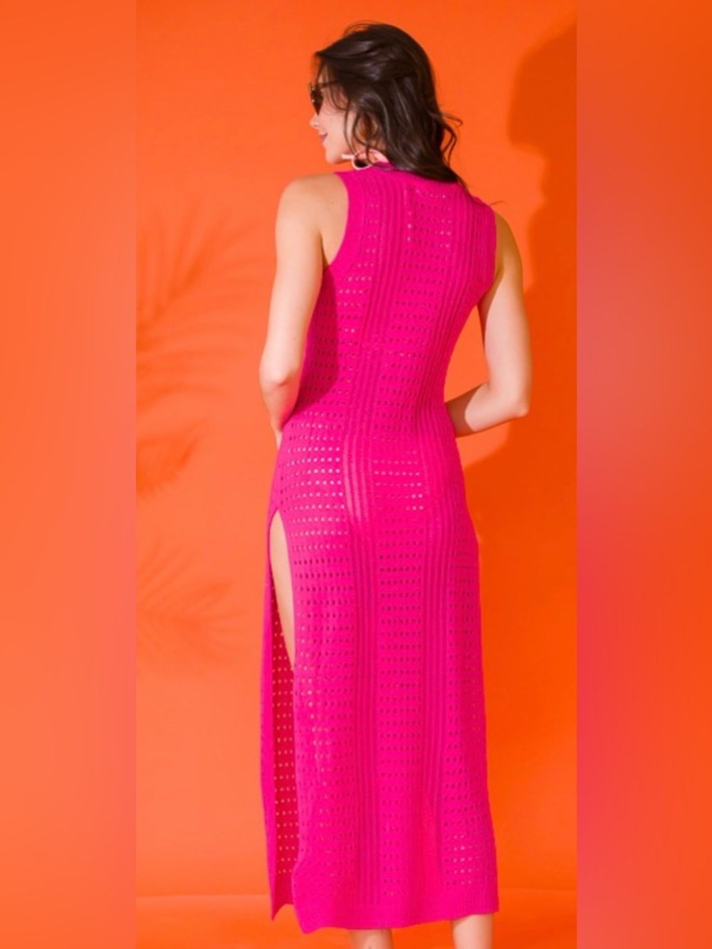 NEW [First Love] Crochet Sleeveless Sheer Maxi Cover-Up Dress Women's Plus Sizes - Picture 4 of 13